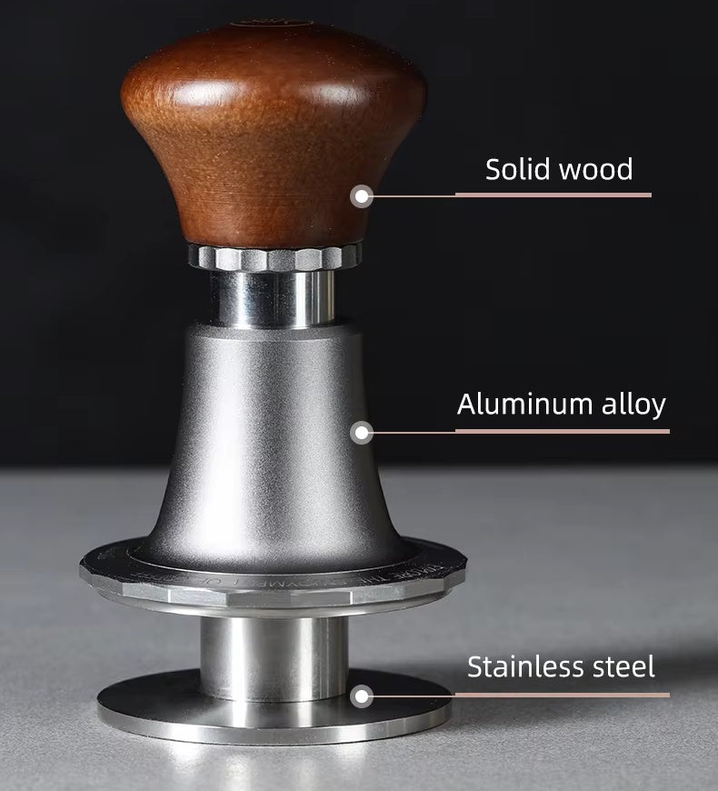 ZeroHero Sword Calibrated Espresso Walnut Wood Tamper – 58.5mm Ripple Base