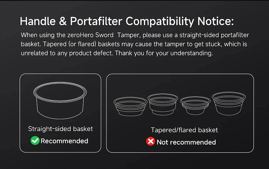 ZeroHero Sword Calibrated Espresso Mirror Tamper – 58.5mm Ripple Base